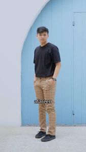 AFAREEN - Celana Chino Motif Kotak Kotak Pria Celana Tartan Ankle Katun Stretch Premium Chinos Melar