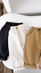 Quần dài kaki cho bé trai dáng baggy màu trắng đen be nâu hàn quốc 1 đến 7 tuổi BERNIE KIDS1023Q020