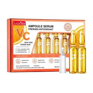 2ml*7 Vials/Box Vitamin C Ampoule Essence 24K Gold Hyaluronic Acid Serum Deeply Moisturizing Whitening Facial Essence