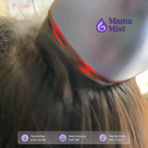 Mama Mist Hair & Scalp Care Device + Serum Set | Red & Blue Light Mist Comb | Portable Daily Scalp Care for Moms