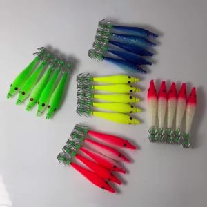 Bộ Mồi Câu Mực Mềm Phát Sáng Nhiều Màu Sắc Trong Bóng Tối Với Chi Tiết Mắt Cá Sống Động Và Móc Câu Cao Cấp Dành Cho Câu Mực Ngoài Khơi Lúc Hoàng Hôn