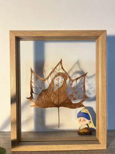 Double-Sided Glass Leaf Carving Photo Frame Stand 6 Inches DIY Dried Flower Leaf Carving Picture Specimen Frame Transparent Picture Frame