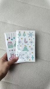 CLM 1 ชิ้น DIY สติ๊กเกอร์ติดหน้า ติดงานรื่นเริง ต้นคริสต์มาส เกล็ดหิมะ ดาว ของขวัญคริสต์มาส Make up sticker