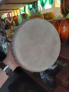 กลองรำมะนาถาด 8 นิ้ว หนังวัวแท้ ไม้มะม่วง