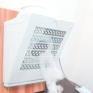 2-speed adjustment. Compact range hood. Wall-mounted type  Oil suction device for kitchens. Smoke ma