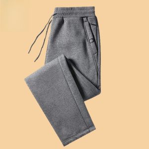 Romon Pure Cotton Mens Casual Pants Spring Autumn Loose Fit Sporty Trousers Fashionable Long Pants Elastic Waistband