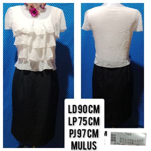 DRESS LENGAN PENDEK HITAM/PUTIH 226