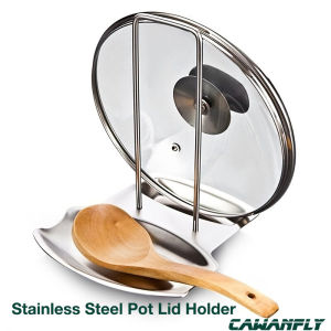 CAWANFLY Foldable Spoon Rest Stainless Steel Dual-Purpose Spatula Utensil & Cookware Lid Holder