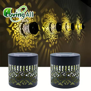 Solar Wall Light Retro Hollow Design Mandala Projection Garden Landscape Lighting Christmas Decor