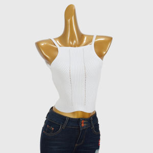 Áo Ba Lỗ Hở Lưng Dệt Kim Gợi Cảm Cho Nữ Đi Du Lịch Biển Mùa Hè Áo Ba Lỗ Ngắn Màu Trơn Thường Ngày Cho Thanh Thiếu Niên