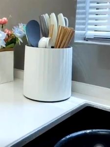 MLADEN 360° Rotating Cutlery Holder Multifuntion Chopstick Holder Spoon Fork Holder Kitchen Holder Bekas Sudu