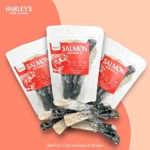 Harley’s Dehydrated Salmon Skin Rolls Treats for Dogs - Nutritious and Crunchy