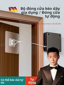 MONLEYTA | Bộ tự động đóng cửa bằng kim loại có độ co giãn Bộ đóng cửa bằng thép không gỉ cho cửa kính và gỗ Không cần khoan Đóng cửa im lặng
