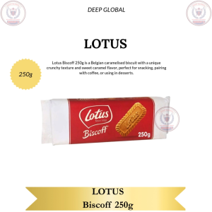 Lotus Biscoff 250g Belgian Caramelised Biscuit with Unique Crunchy Texture and Sweet Caramel Flavor Perfect for Snacking Pairing with Coffee or Using in Desserts