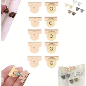 EELHOE | 1/5Pairs Metal Seamless Magnetic Buckle DIY Buckle No-nail Seamless Button