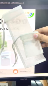 SetC ถุงกรองไนล่อน 150 ไมครอน 1 Set มี 2 ชิ้น แบบปากเชือก Filter bag ถุงกรองชา น้ำผลไม้ กาแฟ กรองน้ำเต้าหู้