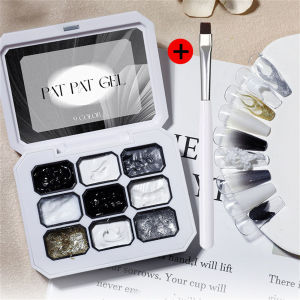 1pc black and white solid nail polish glue pat glue gypsum glue Y2K solid color shiny luster long-lasting DIY home salon ﻿