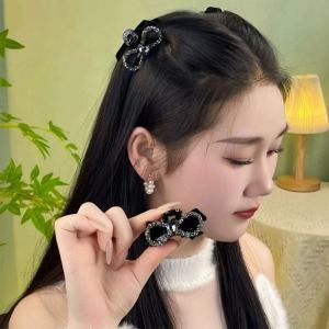 Sweet Butterfly Knot Small Hair Clip Womens Elegant Side Hair Clip Princess Head Fragrant Hair Accessories Korean Style