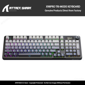 ATTACK SHARK | Attack Shark X98Pro Tri-Mode Mechanical Keyboard|RGB|Full Hot-Swap|TFT Color Screen CNC Metal Knob|98 Keys Gasket Structure