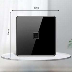 British Style 13A Electric Socket USB with Type-C Light Switch Panel Tempered Glass Black Universal Switch Socket Set DERLNOTXH