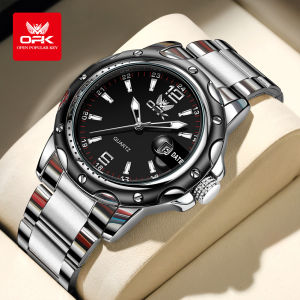 OPK watch for mens brand new and genuine relo for men waterproof calendar simple and trendy dial design quartz stainless steel fashionable and business luminous Men Sports Watches