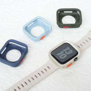 VUAERANG Soft TPU Rugged Silicone Case Cover for Apple Watch 45mm 41mm 44mm 40mm Replacement Shockproof Case Cover Compatible for i Watch Series 9/8/7/SE/6/5/4/3/2/1