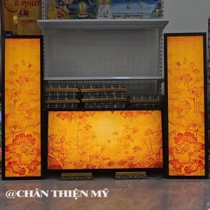 Hào Quang Phật Trúc Chỉ In Bộ Đôi - Tranh Ngang Trang Trí Bàn Thờ Phòng Thờ CDN-01-60