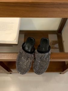 CAIZINI | Summer Mesh Crystal Open-toe Slipper Flat