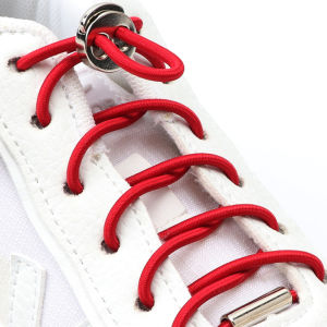 1 Pair Elastic Shoelace For Sneakers Round Shoe Laces No Tie Metal Spring Lock Rubber band Shoe Accessories Lazy Shoelaces
