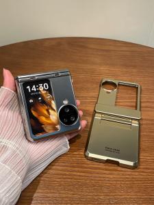 Oppo Find N3 Flip Female Version Luxury Electroplated Ultra-Thin Hinge Full Cover Foldable Screen Protective Case Simple Trendy