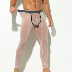 กางเกงกีฬาชายผ้าไหมน้ำแข็งบางเฉียบระบายอากาศได้ดีแห้งเร็วไม่มีรอยตะเข็บสบาย กางเกงชั้นในชายทรงเข้ารูปสวมใส่ในบ้าน