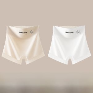 Miiow | Ice Silk Seamless Womens Underwear 2025 New Summer Thin Breathable Antibacterial High Waist Abdomen Flattening Boxer Shorts