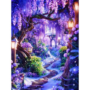 Kayou | Paint By Numbers Kit for Adults Beginner 40X50CM Wisteria Flower Landscape DIY Canvas Painting Home Wall Decor Art Craft Gift