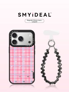 Smyideal | Magnetic Design Aesthetic Unique iPhone Case Pink Grid Bow
