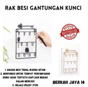 RAK GANTUNGAN KUNCI MINIMALIS BAHAN BESI TEBAL WARNA HITAM HARGA MURAH BARANG BERKUALITAS PROMO DISKON TERLARIS