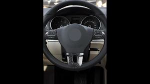 ABS Car Carbon Fiber Texture Steering Wheel Panel Button Cover Trim For VW Golf 6 MK6 2009-2013 PASSAT B7 CC Jetta Tiguan Touran
