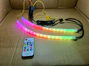 alis lampu drl 30cm remote control lampu alis fleksibel motor mobil 30cm