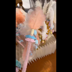 ไม้ตกแมว ขนนกกระจอกเทศแท้ ความยาว 60 ซม. ของเล่นแมว คุณภาพพรีเมียม