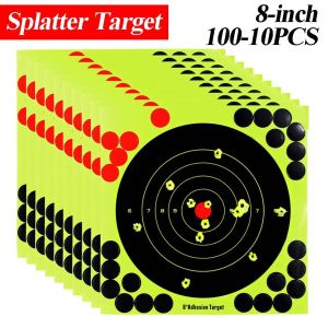 25PCS 8-inch Splatter Target High Visibility Adhesive Shooting Target Stickers Reactive Hunting Shooting Training Paper