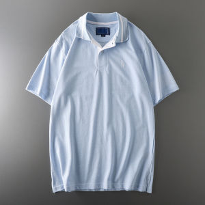 Export Tail Order Cut Label American Retro Embroider Polo Shirt Mens Short Sleeve Trendy Export Original Order Menswear T-shirt Tops