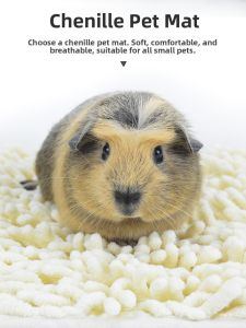 Soft Short Plush Pet Piggy Guinea Pig Rabbit Warm Anti-Slip Mat Cage Bedding Pad Cozy Cuddly Small Pet Supplies