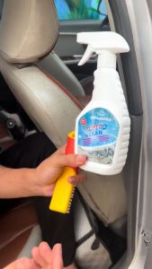 Chai Xịt Vệ Sinh Nội Ngoại Thất Ô Tô Super Clean 500ml Làm Sạch Khử Mùi Kính Ghế Da Nỉ Xe Hơi - Kèm Khăn Lau