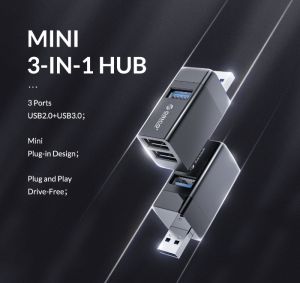 USB 2.0 Splitter ความเร็วสูงขยาย 3-พอร์ตฟรี USB ฮับยูเอสบีโอริโก3.0มินิฮับ สำหรับแล็ปท็อปเดสก์ท็อป USB