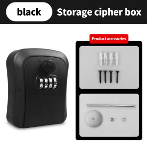 UNIQUE  Key Storage Box 4-Digit Combination Lock with Hook Alloy Outdoor Wall Mounted Padlock Storage Box