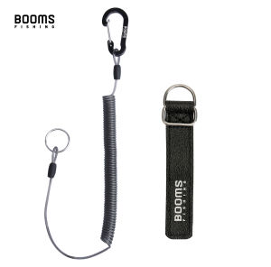 Booms Fishing T01 2M Fishing Coiled Lanyards with Rod Tie Beltb Fishing Lanyard  for Boating Ropes with Camping Carabiner Tools