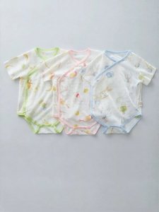 SHI YUE JIE JING | Newborn Pure Cotton Short Sleeve Romper Summer