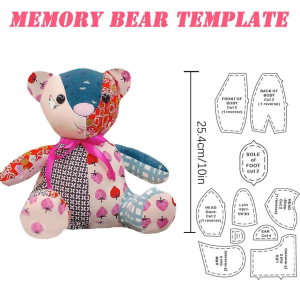 Hot Sale Acrylic Memory Bear Template Ruler Tool Practical Transparent Sewing Pattern Templates for Cutting Fabric Clothes