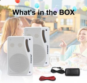 STUDIOFINIX 2PCS 3.5 Inch 200W Outdoor Bluetooth Waterproof Wired 3 Way Premium Wall Mount Speaker For Patio Deck Indoor Outdoor