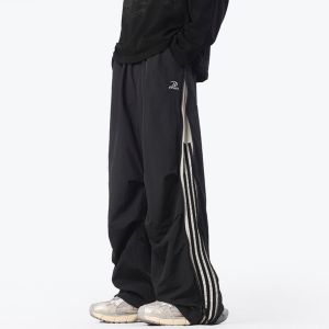 OULUDE | American Zipper Stripes Outdoor Sport Paratrooper Loose Trousers