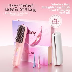 Ukey | Wireless Ion Straightening Comb & Curling Iron For Voluminous Hairstyles